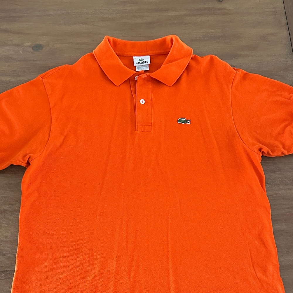 Lacoste Men's Bright Orange Polo Shirt